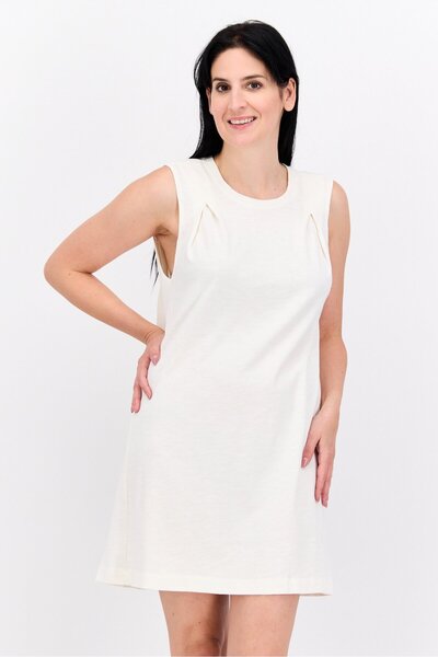 Splendid Women Plain Sleeveless Mini Dress, White