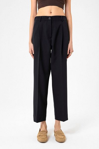 Antioch Navy Blue Women's High Waist Straight Fit Short Pants
