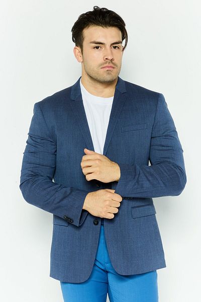 Calvin Klein Men Slim Fit Plain Blazer, Blue