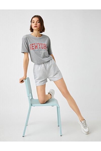 Koton Mini Şort Cepli Beli Lastikli Bağlamalı