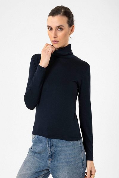 Antioch Navy Blue Women's High Top Knitwear Sweater