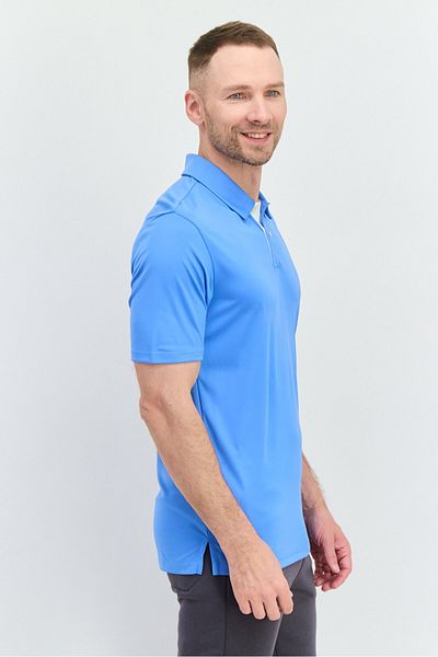 adidas Men Sportswear Fit Short Sleeve Training Polo Shirt, Blue