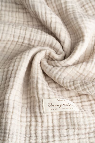 Rikka Home 100% Cotton 4Layers Muslin Bedding and Sofa Throw Cover-Oeko-Tex Certificate,Meditation/Tv Blanket150X200 cm