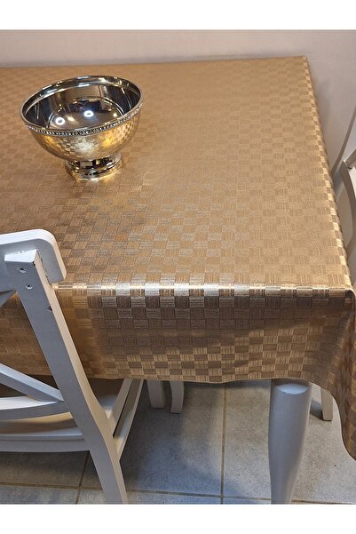 Başak Ev Tekstili Gold Glossy Wipeable Table Cloth - Fabriced Pvc Cloth