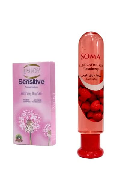 Soma Intimate Lubricant Berry Flavor with Condoms 12 Pieces