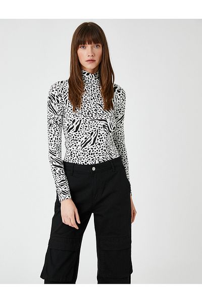 Koton Tricou cu mânecă lungă cu model zebră