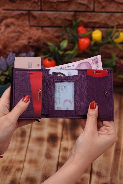 Ozka Leather Collection Dear Pack - Long Wallet with Phone Compartment, Card Holder Wallet with Automatic Mechanism