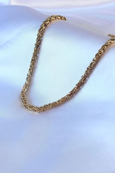 Clariss 316l Steel Gold Color King Chain Model Men's Necklace