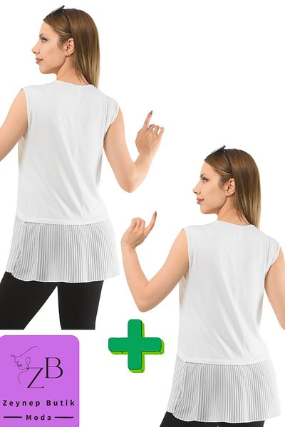 Zeynep Butik 1387 Model 2 Pack Pleated Lingerie Tunic