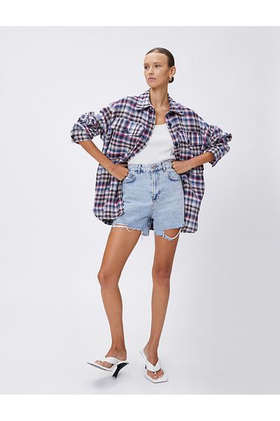 Koton Oversize Lumberjack Shirt with Pockets