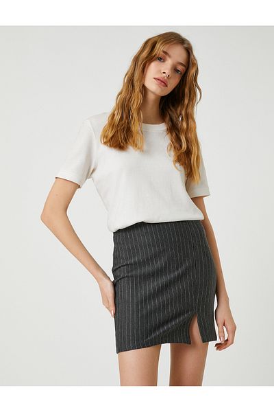 Koton Mini Skirt Slim Fit Side Slit
