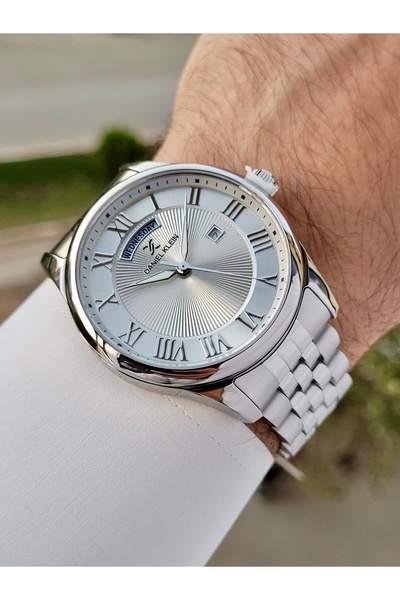 Daniel Klein Beyaz Renk Takvimli Ayarlanabilir Kordonlu Erkek Kol Saati