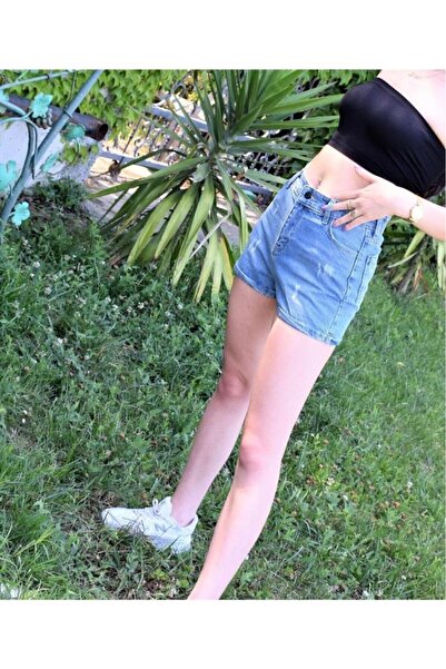 Pasaklı Giyim Жіночі темно-сині джинсові шорти Kt-0049170
