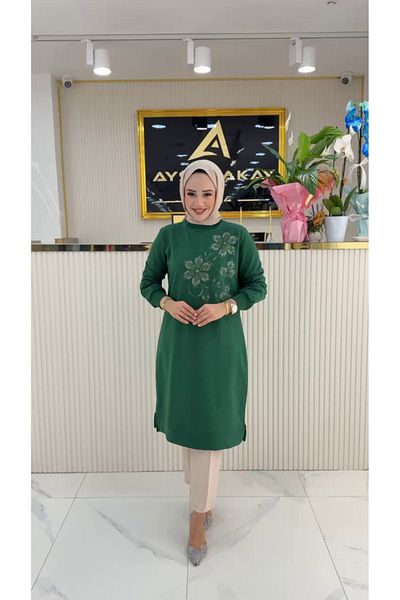 Zeynep Butik Daisy Patterned Ayşe Akay Tunic - Two Thread, 100 Cm, 1653