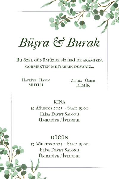 izmirdenet Davetiye , Düğün Davetiyesi , Nişan Davetiyesi (50 Adet)( Baskı Da...