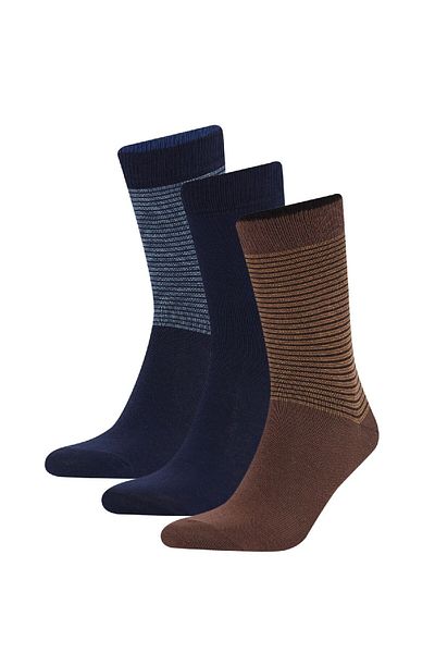 DeFacto 3-teilige lange Baumwollsocken für Herren F0935AXNS