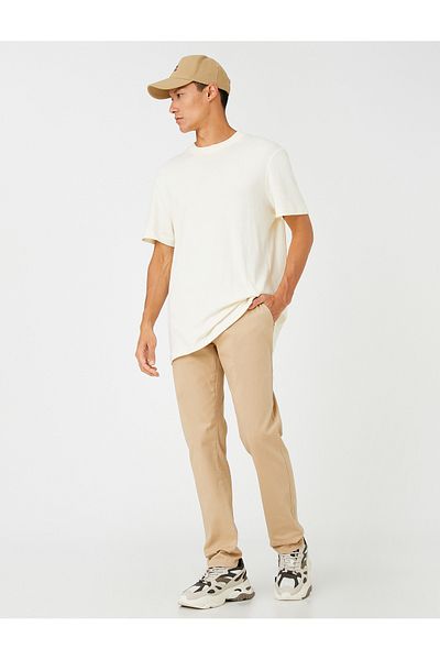 Koton Základní kalhoty Gabardine Slim Fit s kapsami na knoflíky
