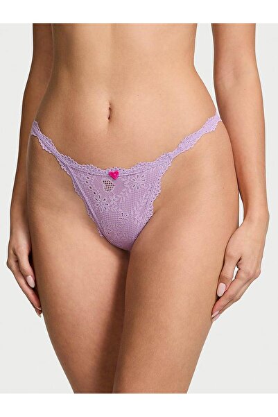 Victoria's Secret Cotton V-String Panties with Heart Bias