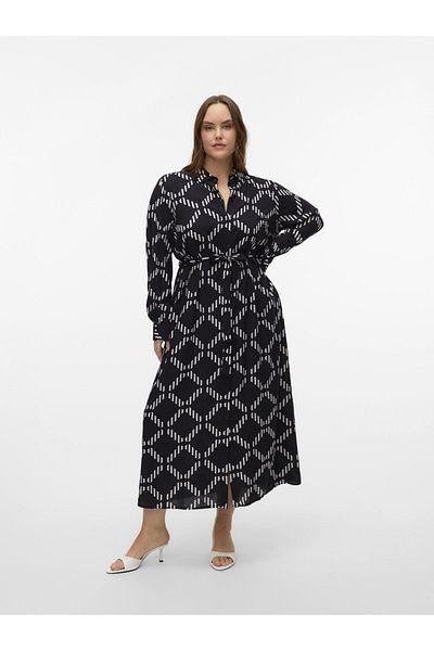 Veromoda Curve Hemdblusenkleid VMCBRINA Langes Kleid