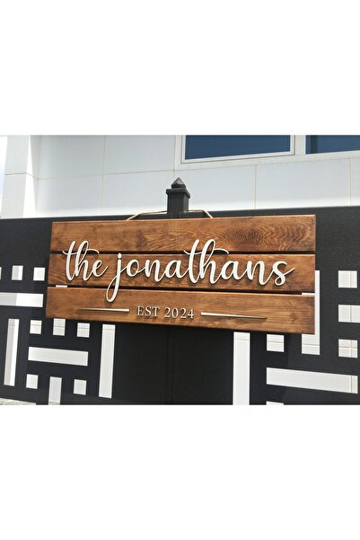 NONYA AHŞAP HAM AĞAÇ KABARTMA HARFLİ ÖZELLEŞTİRLEBİLİR TABELA 100cmx30cm