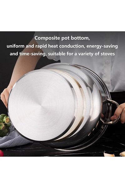 COOYA 15pcs Stainless Steel Pots Pans Set,Heat-Resistant Handles,with Glass Lids, Suit for all Stovetops