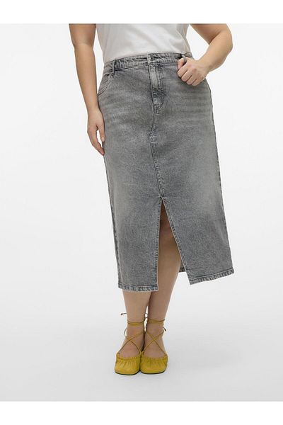 Veromoda Curve Jeansrock VMCVERI Hohe Taille Langer Rock