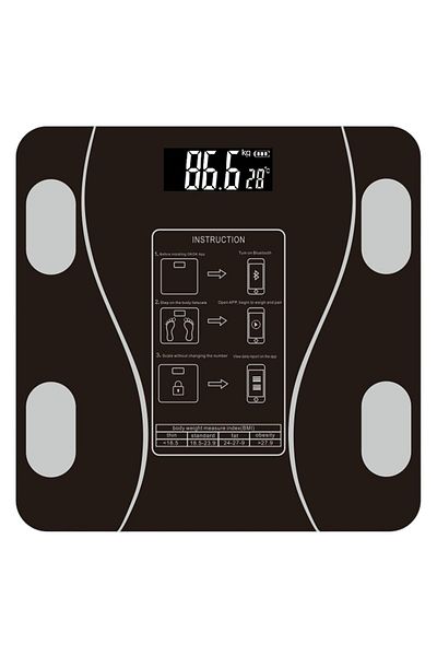 COOYA Weight Scale,MultiFunctional Led Display Electronic Digital,for Body Building,Weight Loss,Black