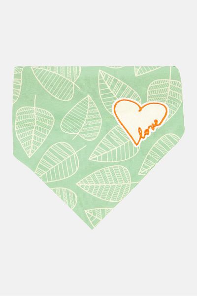 ED Ellen DeGeneres 2 Pcs Embroidered Pet Bandana Collar, Green Combo