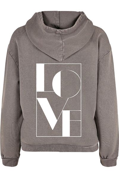 Merchcode Ladies Love Acid Washed Oversized Hoody