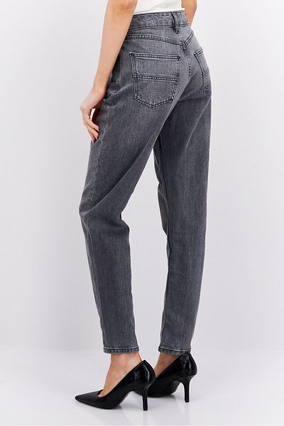 Esprit Women Mom Fit Washed Stretchable Jeans, Grey