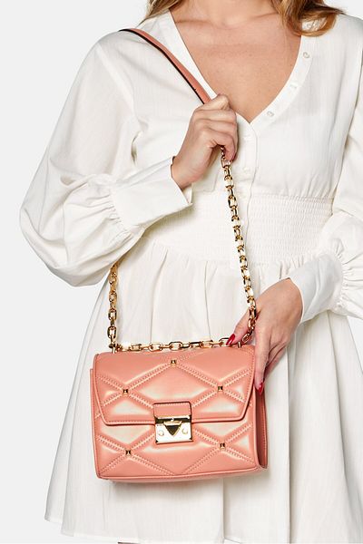 Michael Kors Women Textured Cross Body Bag 22 L x 18 H x 5,5 W cm, Dark Peach