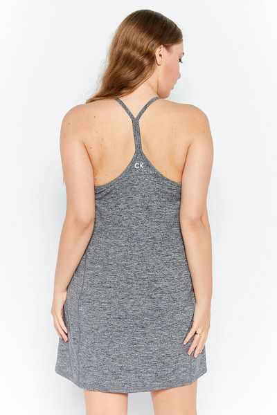 Calvin Klein Women Sportswear Fit Sleeveless Space Dye Exercise Dress, Grey