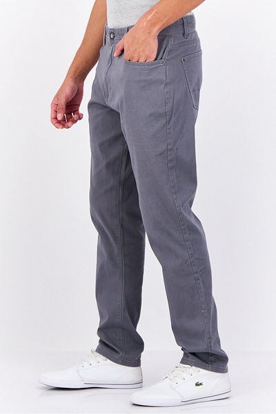 Henleys Men Regular Fit Solid Chino Pants, Grey