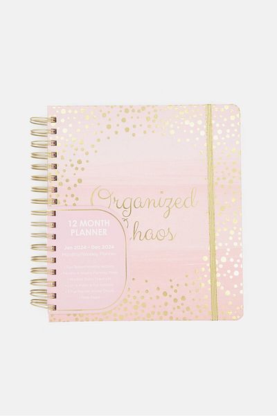 Votum 2024 Planner - Weekly And Monthly Planner Spiral Bound, Pink