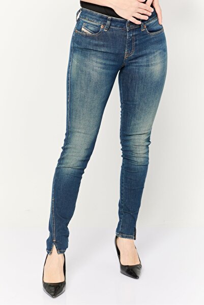 Diesel بنطلون جينز نسائي قابل للتمدد بقصّة Slim Fit، أزرق