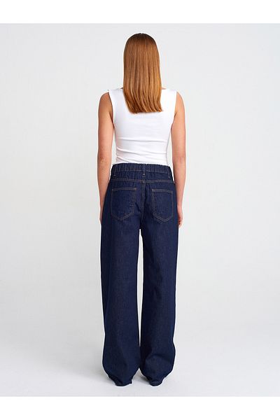 Dilvin 71770 Rins Wash Elastic Denim Trousers-Navy