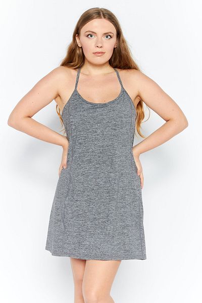 Calvin Klein Women Sportswear Fit Sleeveless Space Dye Exercise Dress, Grey