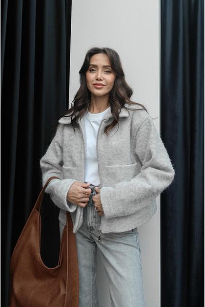 Havoş Šedá bunda Naomi Bouclé