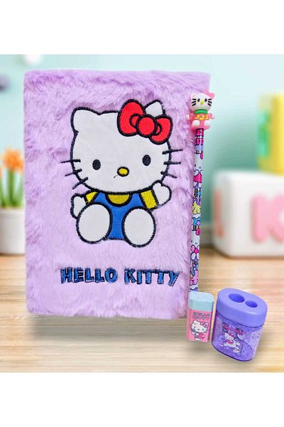 izmir yazici servis Hello Kitty Plush Fancy Memory Daily Memory Notebook with Headed Pencil Eraser Pencil Sharpener Gift