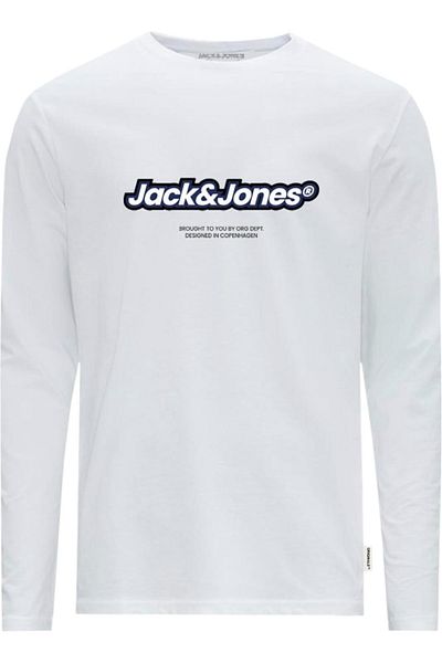 Jack & Jones Bluza JACK &JONES Vesterbro Newton Crew - 12266419-Bright White