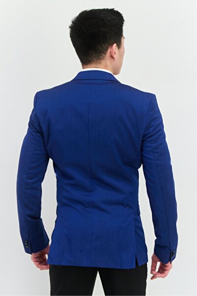 Hugo Boss Men Regular Fit Plain Formal Blazer, Blue