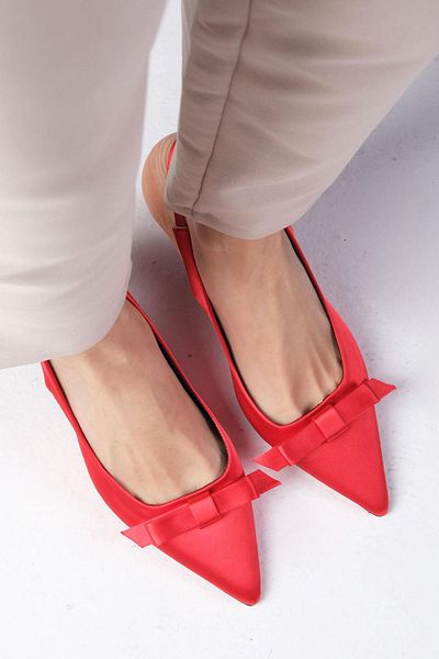 Mio Gusto Zelda Red Color Women's Heeled Shoes