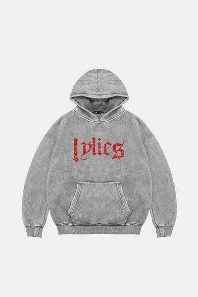 Sekizbiraltı Lylies Red Stone Printed Oversize Unisex Πλενόμενο λευκό κουκούλα