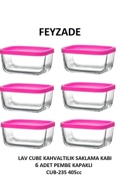 LAV Feyzade Cube Breakfast Storage Container Set 6 Pcs 405Cc (Cub-235)