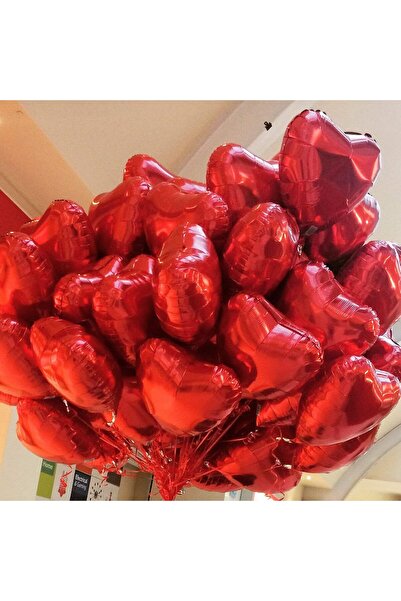 ikm balon SEVGİLİLER GÜNÜ İÇİN 5 ADET KIRMIZI KALP FOLYO BALON HELYUM GAZI İLE ŞİŞİREBİLİRSİNİZ CANLI RENK