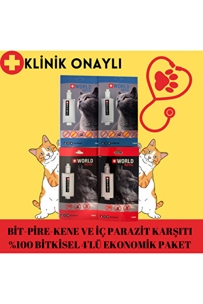 World Royal Blue Pet Kedi Deri Bakım Iç Dış Parazıt Etkili Damla