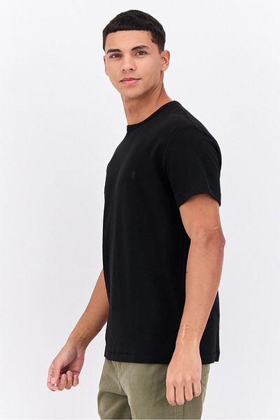 French Connection Men Crew Neck Short Sleeves Brand Logo T-shirt, Black