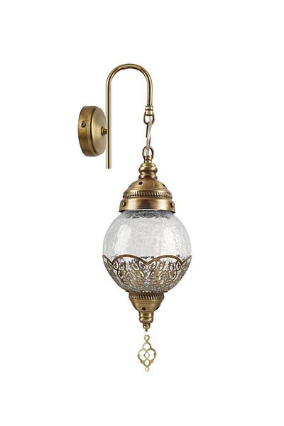 Uçar Hürrem Wall Sconce - Antique Transparent Glass, Authentic Rustic Ottoman Style, Hotel Cafe Wall Sconce