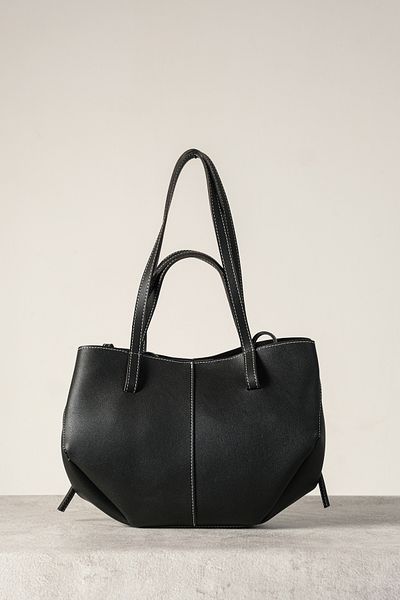 Çantacımstore حقيبة Cyme Mini Pinterest للسيدات باللون الأسود (خياطة بيضاء)