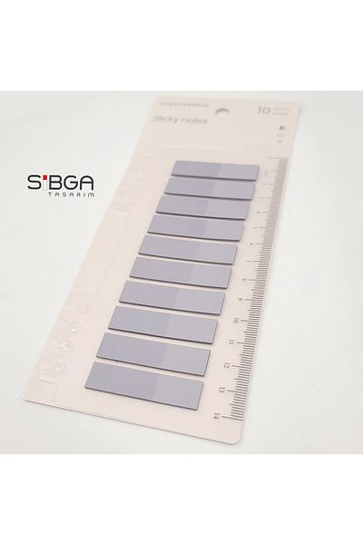 sibga tasarım علامة مرجعية شفافة بلون رماد - علامة مرجعية ورق ملاحظات